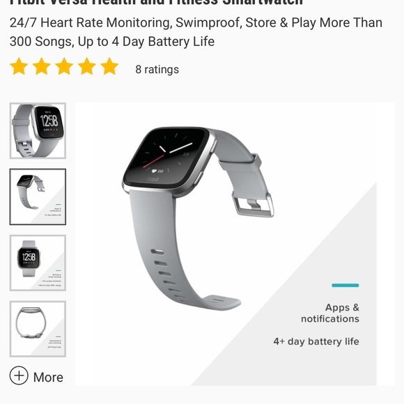 Fitbit Versa Heath & Fitness Smart Watch - Picture 3 of 15
